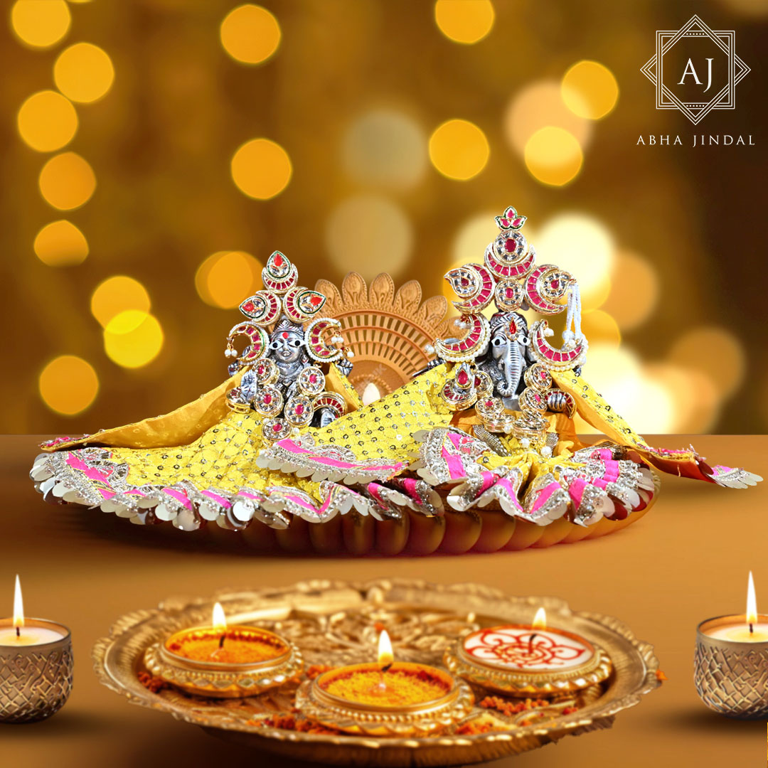 Ruby Deity Shringar, a poshak & shringar piece.