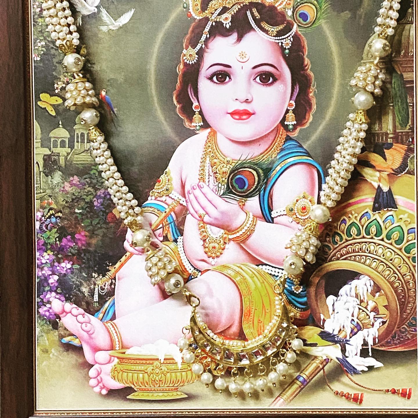 Laddu Gopal Framed Shringar, a shringar piece.